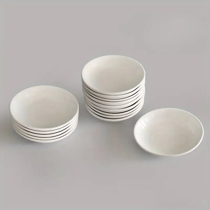 20pcs 3, 5 Inch White Porcelain Ramekins - Stackable Dipping Bowls